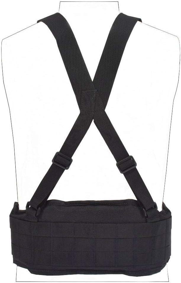SINAIRSOFT Tactical Waist Belt with X-Shaped Suspenders Free Straps Airsoft Combat Padded Molle Belt