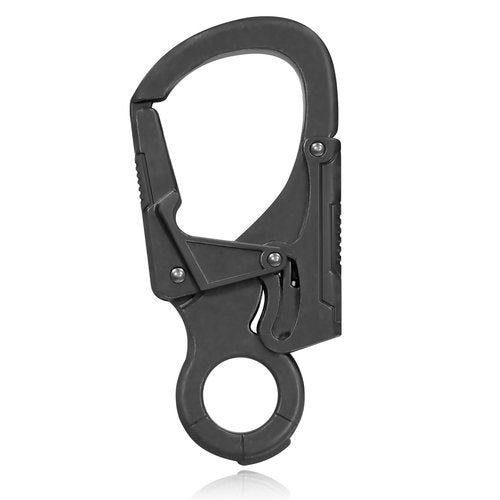 Ahiller Muscular Carabiner Hook，3.1" Alloy Thick Keychain Clip for Man, Outdoor Camping, Hiking Accessories, Key Ring(W-Carabiner Clip-Gunmetal-1PCS)