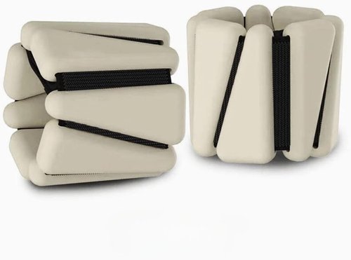 Bauterra Adjustable Ankle Weights for Women - Comfortable Gear for Enhanced Workouts - Wrist Weights for Yoga, Walking, Running, and Fitness Workouts, Pack of 2 (Beige, 2 Lb)