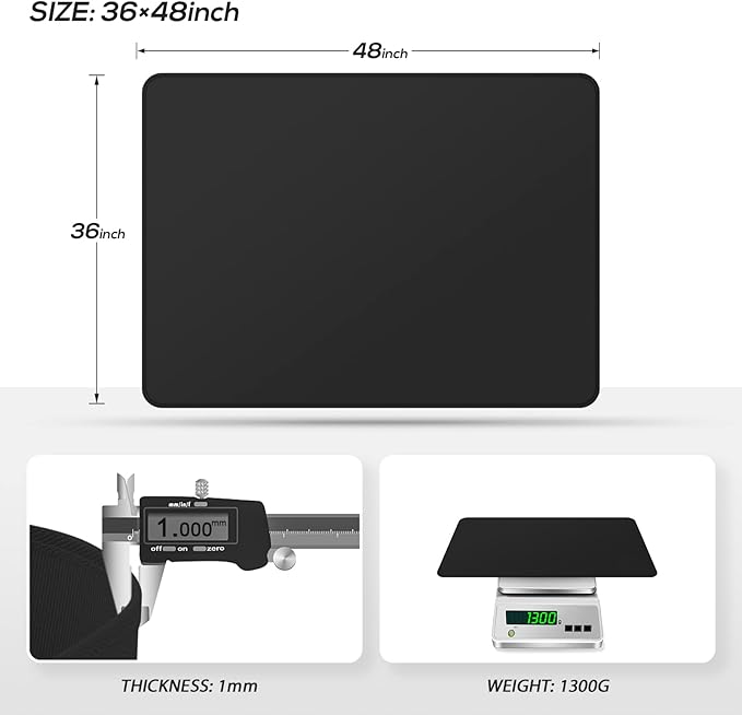 FLASHD 36x48' Double-Sided Fireproof Mat for Outdoor Grill & Fire Pit. Oil & Waterproof BBQ Protector