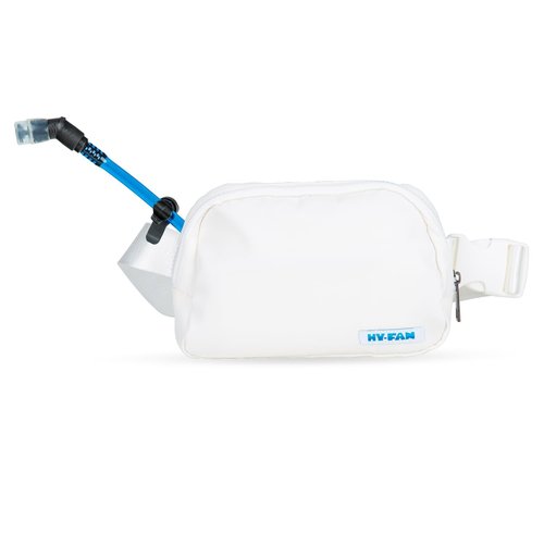 HY-FAN Hydration Cross Body with Bladder, 17oz BPA-Free, Hands-Free Design, Secure Pockets, Ideal for Athletic Outdoor Activities, Travel and More - White