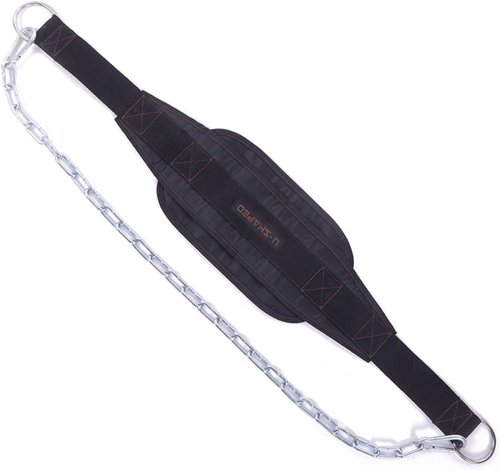 HemeraPhit Weighted Chin Up Belt with Chain Dip Belt Powerlifting Strength Training Pull Up Belt Waist Back Support