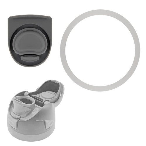 Lelucermaire Replacement Stopper and Bottle Seal Ring Compatible with Owala FreeSip 19/24/32/40oz Water Bottle Top Lid Seal Silicone Stopper Gasket Accessories (1Pcs White O Ring & 1Pcs Grey Stopper