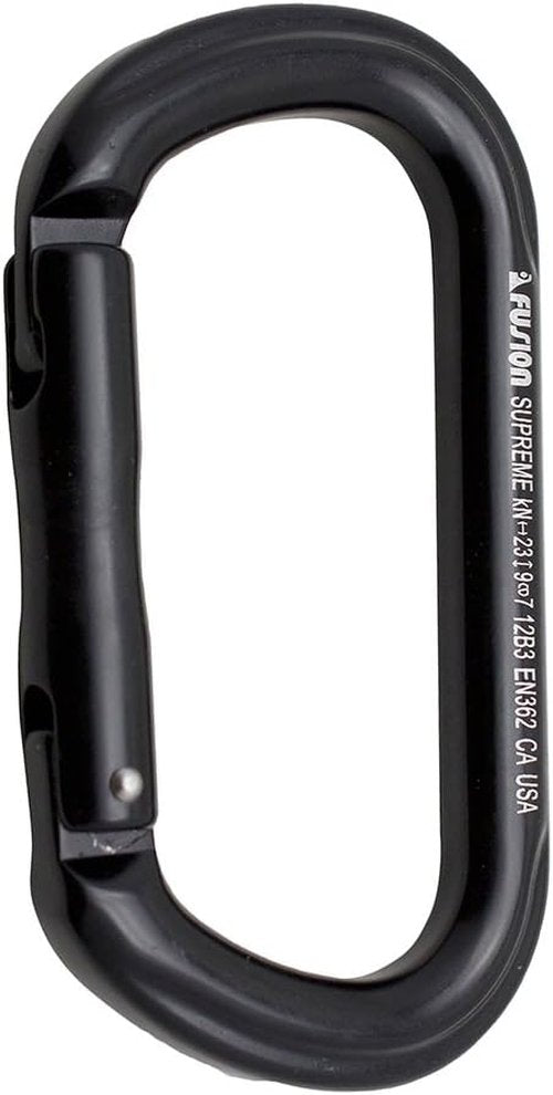 Fusion Climb Supreme II Aluminum Oval-Shape Carabiner 5-Pack,Black,One Size,(FP-9318-BLK-5P)