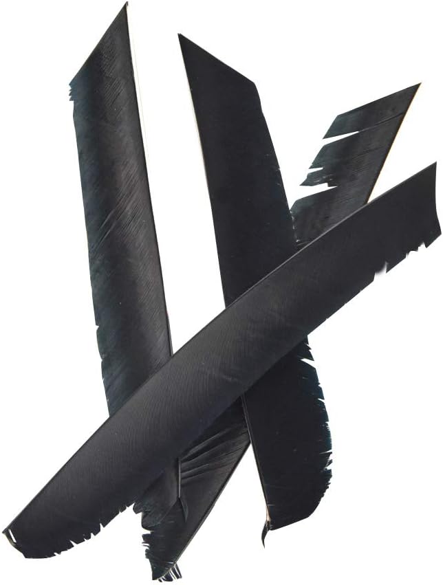 ZSHJGJR 50 Pack Archery Arrow Spiral Twist Wrap Full Length Feathers Left Wing Feathers Fletches Fletching (8-11inch) for Flu-Flu Arrows