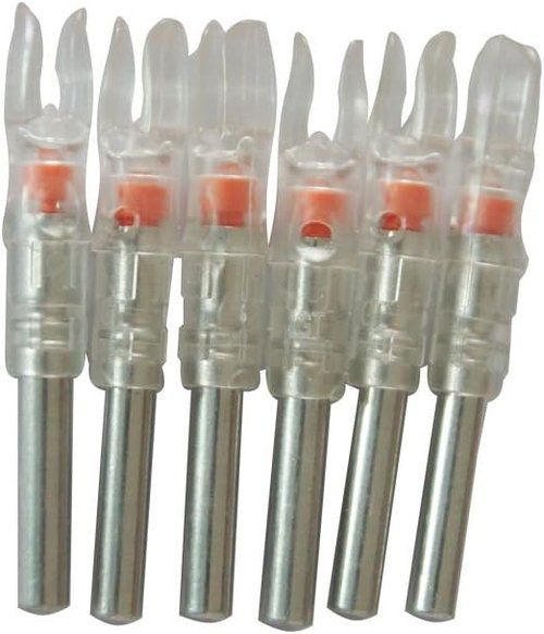 Automatically Lighted Led Nocks for Inner Diameter 6.3 mm Compound Bow Arrows GT Size Pack of 6 (red)