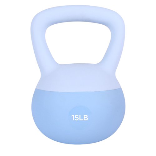 Leikefitness Soft Kettlebells,Steel Shot Filled Weights for Women and Men,Color Coded Anti Slip Soft Kettlebells,Home workout (BLUE, 15 LB)