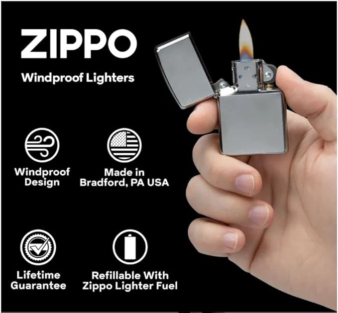 Zippo Lighter- Poker Dog Brushed Chrome Windproof Lighter #Z5047