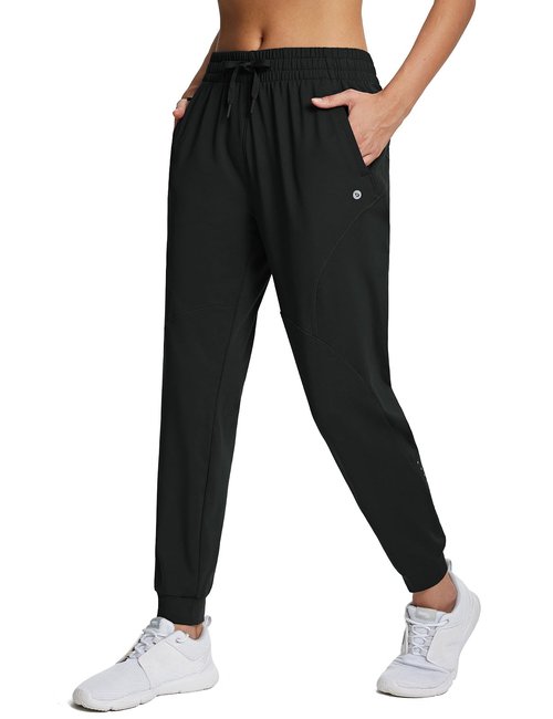baleaf Fleece Lined Joggers Women Waterproof Hiking Pants Thermal Sweatpants Warm Cold Weather Running Gear Jogging Black S