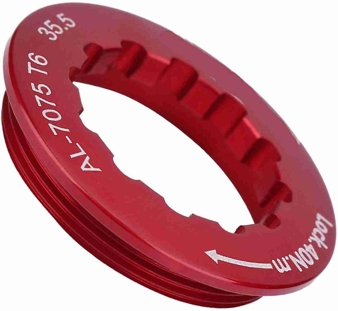 VGEBY Cassette Lockring, Cassette Lock Ring for 7-11 Speed Mountain Bike (Red) Cassette Lockring