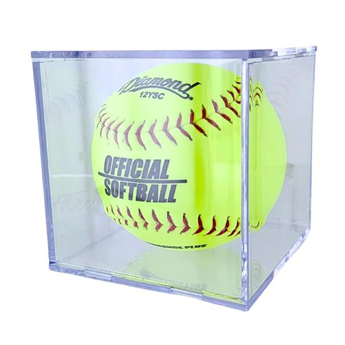 Collectible Supplies Softball Display Case | Acrylic Softball Cube | Clear Viewing Display Case to Protect Your Collection | Protection & Elegant Design Cube Storage (1 Cube)
