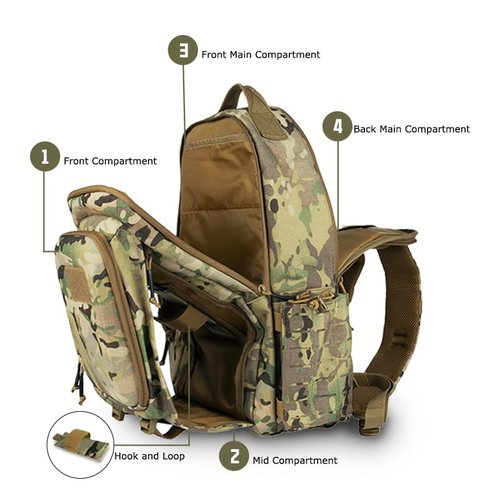 BOMTURN Great Tactical Backpack Military Men: 45L Army 3 Day Assault Bag Pack/CCW Bag/Molle Backpacks with Holster Waterproof