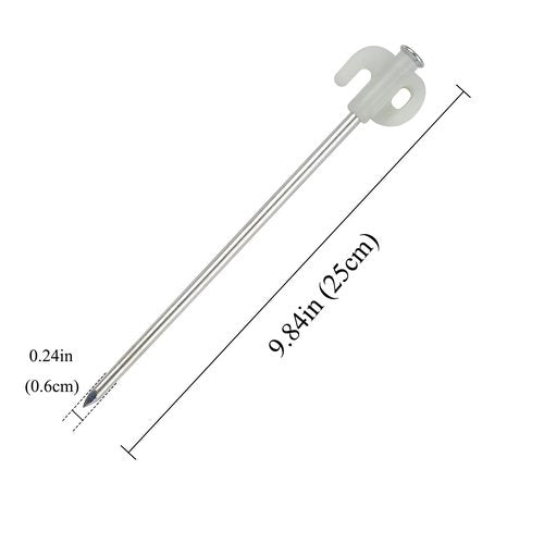 Neehows Tent Stakes, 20PCS Galvanized Ground Stake, 10 Inch Non-Rust Metal Tent Pegs Camping Tent Spikes Anchors for Outdoor Canopy, Yard Stakes for Garden, Hiking -Fluorescent White