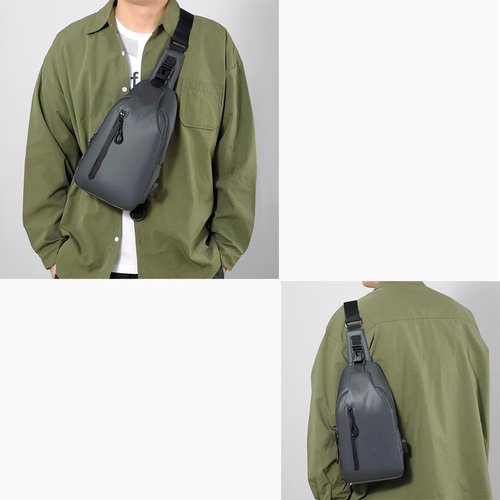 NEWSEE Lightweight Sling Bag Waterproof Crossbody Sling Backpack Small Chest Shoulder Backpack for Men Women(gray)