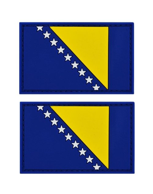 Ysmzzmsy 2 PCS Bosnia Flag Patch - PVC Hook and Loop Fastener Patch (Bosnia)