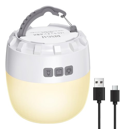 LED Camping Lantern Rechargeable, 8000mAh Power Bank, 4 Light Modes, Dimmable Camping Lights, Waterproof, 16H Runtime, Memory Function, Emergency Light for Power Outages, Hurricane, Camping, Home Use