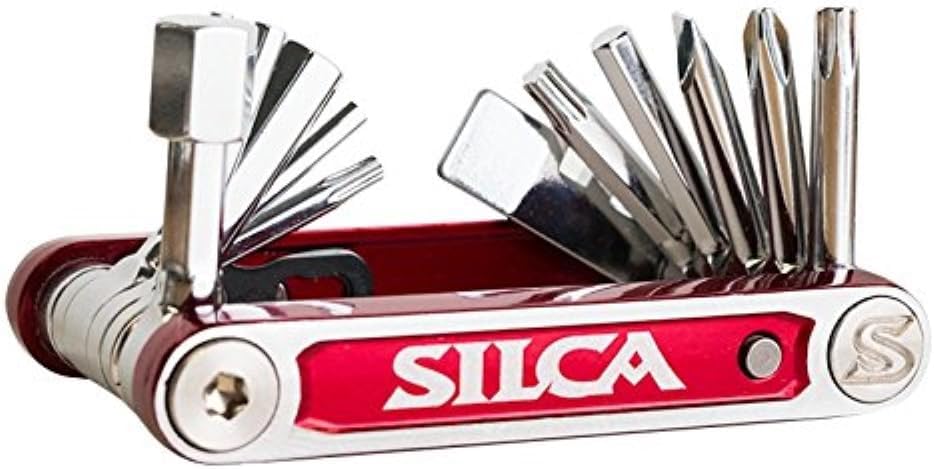 SILCA VENTI MultiTool | 20 tools design minimalistic focus | steel multi tools w/hardened finish | aluminum side bars with master link magnetic storage | HEX/TORX/PHILLIPS/Chain Breaker