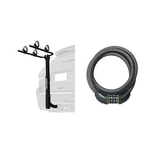 Retrospec Lenox 2-5 Bike Hitch Rack for Cars, Trucks, SUVs with Master Lock Set Your Own Combination 6 ft Cable Bike Lock