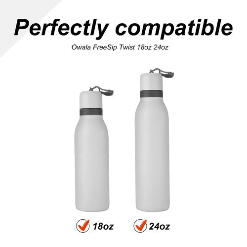 PEUTIER 4pcs Water Bottle Stopper Replacement for Owala FreeSip Twist 18oz 24oz, Water Bottle Top Lid Gasket for Owala FreeSip Twist Series Bottle Stopper Seal Part Accessories, BPA-Free(Black)