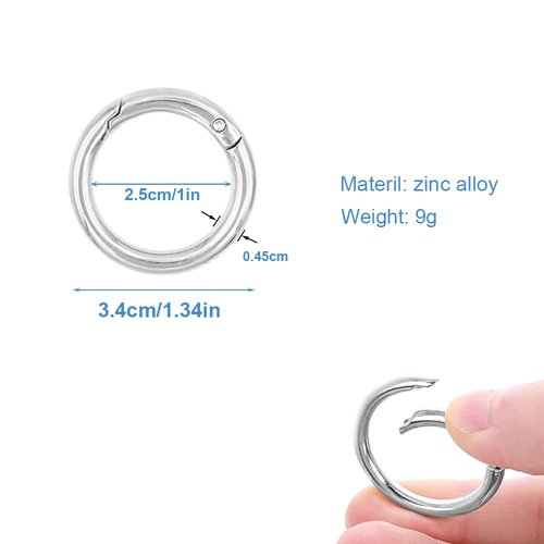 Lix&Rix Spiral Elastic Fishing Tool Sets Coiled Lanyards with Clips and Spring Rings, 2pcs Sliver