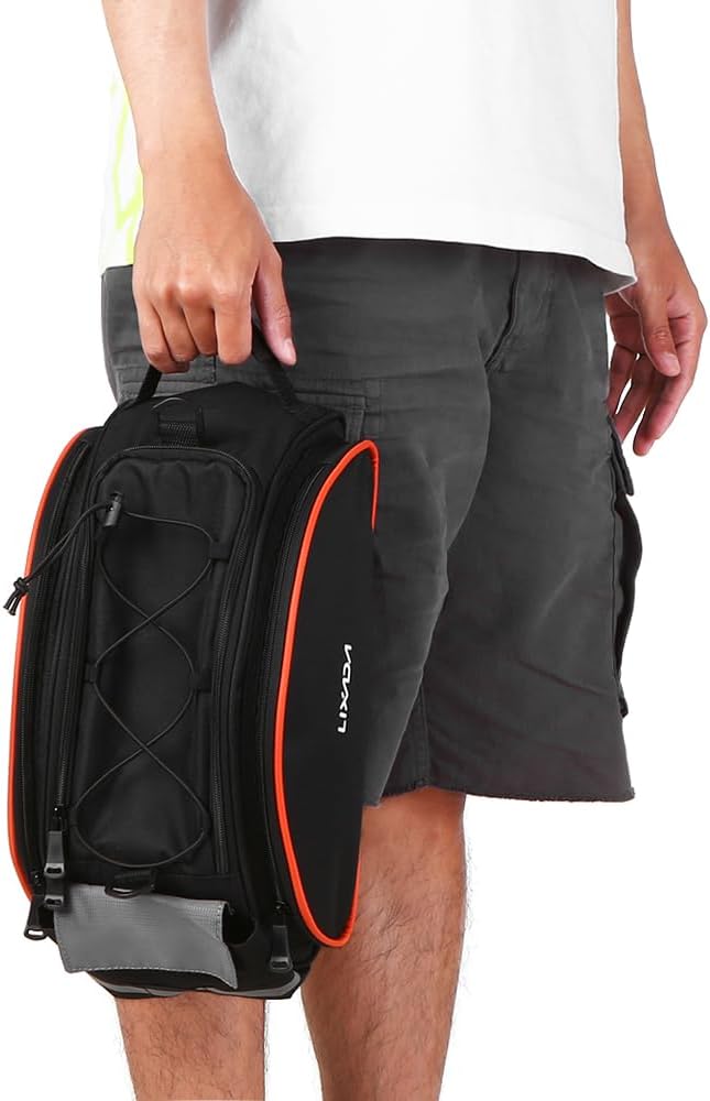 Lixada Bicycle Back Pannier Bag Bicycle Back Seat Bag Saddle Bag Shoulder Bag for Mountain Bike Cycling Outdoor