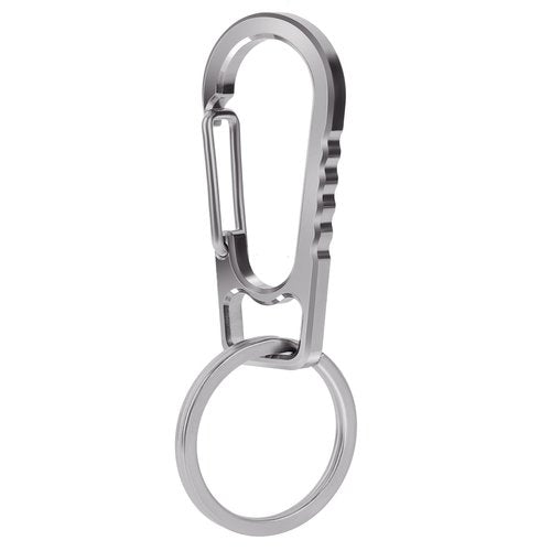 Generic FULLGUEEN Titanium Keychain Carabiner Clip,Multifunctional Keychain Carabiner,EDC Key Clip Anti-Lost Quick Release Key Ring Holder for Daily Use, Gray
