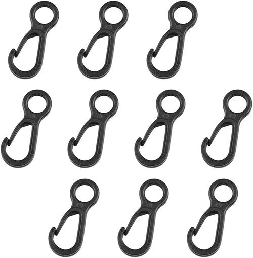 10pcs/Set Black Clip Hooks Outdoor Camping Light Accessories Camping Fixed Canopy Tools Hiking Plastic Tent Hooks Tarp Black Plastic Snap Hooks Small Tent Hooks for Lights Hanging to Canopy Heavy