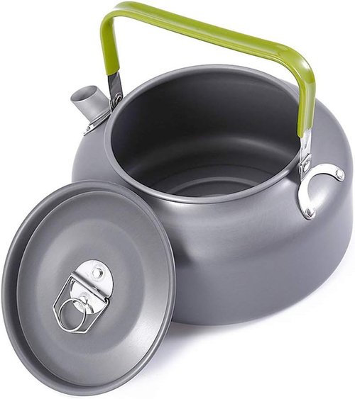 Docooler Tea Kettle, Stainless Steel Teapot, Portable Coffee Pot, Whistling Water Kettle, Camping Picnic Stove Top 0.8L/1.1L/1.2L/1.6L