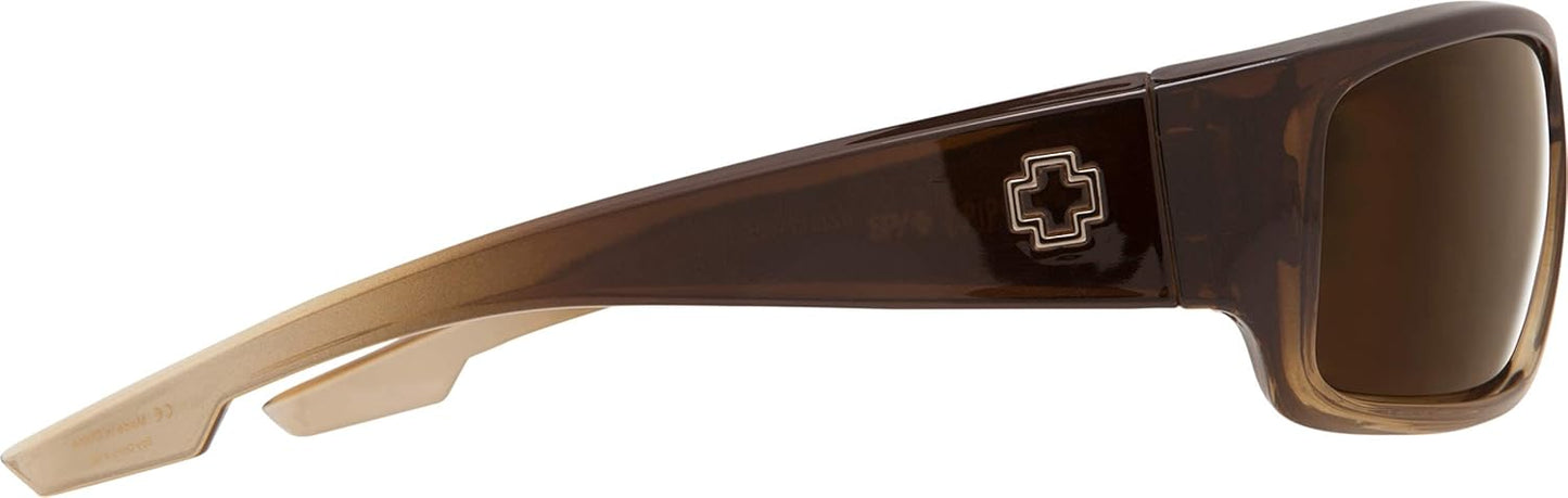 SPY Optic Piper, Rectangular Wrap Sunglasses, Color and Contrast Enhancing Lenses