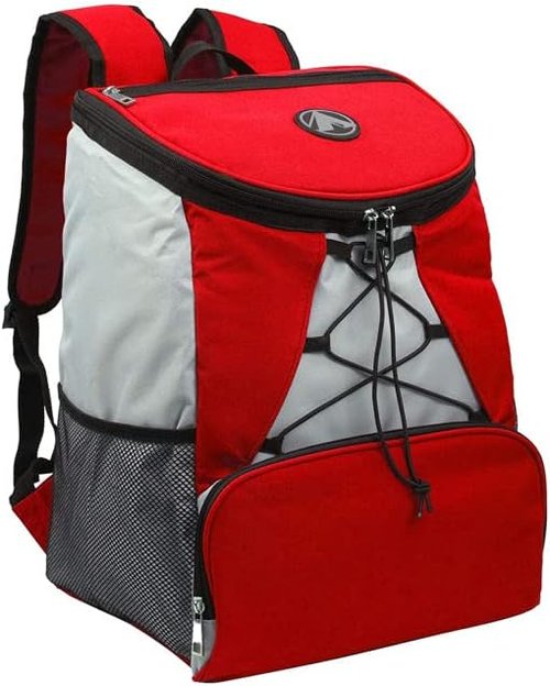 GigaTent Fully Insulated Interior Cooler Backpack 600D Adjustable Padded Shoulder Straps Bungee Cord Leakproof Water Resistant Cooler Extra Storage 2 Mesh Side Pockets for Lunch Picnic Hiking Camping