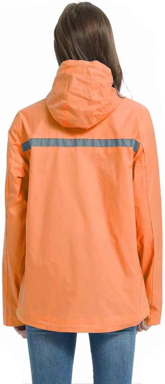 SUNDAY ROSE Women Rain Jacket Lightweight Waterproof Raincoat Hooded Windbreaker