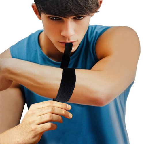 Yawjxbd Wrist Elbow Strap for Sports, Gym, Workout, Tennis, Badminton, Basketball, Hand Belt, Elbow Arm Strap, Weight Training Strap (Black)