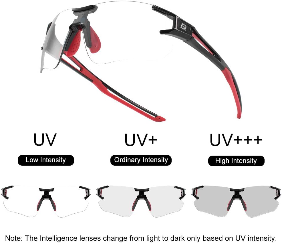 ROCKBROS Cycling Sunglasses Photochromic Bike Glasses for Men Women Sports Goggles UV Protection
