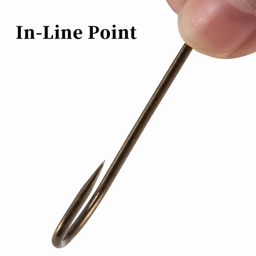 Dr.Fish 100 Pack Plain Shank Hook, Bronze, Straight Shank, in-line Classic Bass Trout Walleye J Hooks #6