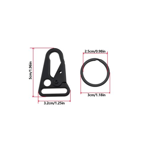 LT Easiyl 20Pcs Metal Tactical Snap Hook 1" Small Keychain Clip with Metal Key Ring for Paracord Bracelets Necklaces Bags Lanyard Accessories