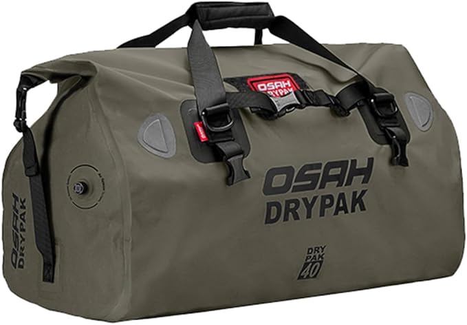 Motorcycle Dry Bag - Waterproof Motorcycle Duffle & Luggage Tail Bag Saddle Bags with Roll Top Closure, Large Storage Space，for Motorcycle Back Seat(Green,40L)