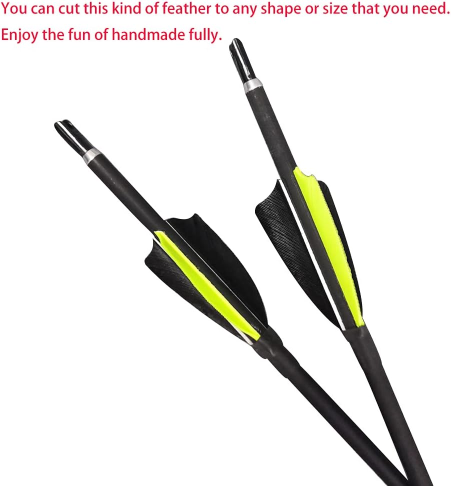 ZSHJGJR 50 Pack Archery Arrow Spiral Twist Wrap Full Length Feathers Left Wing Feathers Fletches Fletching (8-11inch) for Flu-Flu Arrows