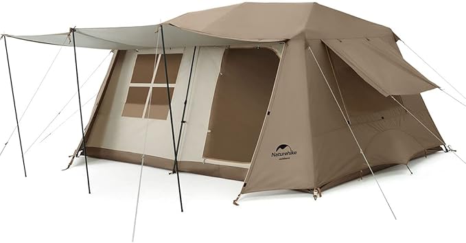 Naturehike Village Camping Tent,4/6/8 Person Tents for Camping, 60S Easy Setup Instant Tent for Family Camping, Car Camping