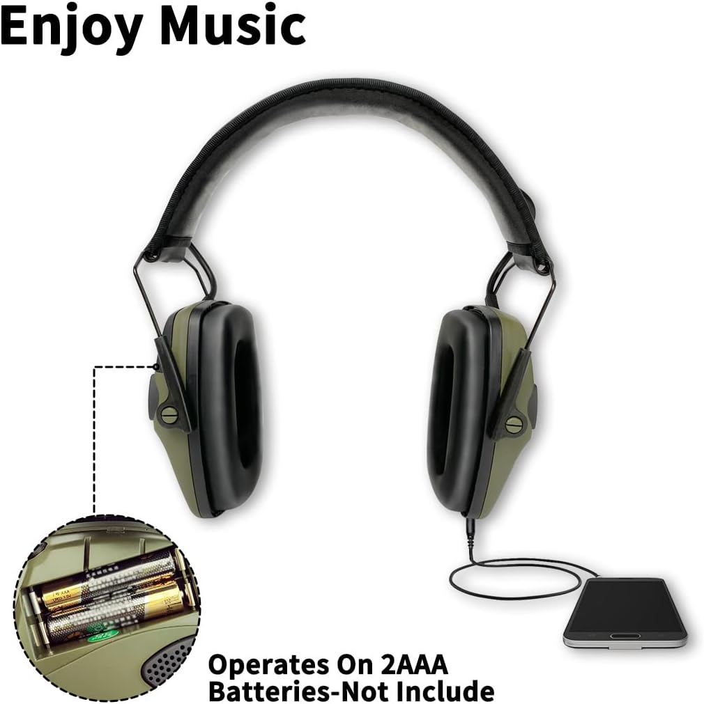ZOHAN EM054 Electronic Shooting Ear Protection with Sound Amplification, Slim Active Noise Reduction Earmuffs for Gun Range