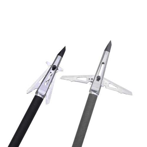 JIANZD 2-Blade Hunting Hybrid Broadhead 6 Pack 100 Grain Archery Mechanical Broadhead for Compound Bows and Crossbows, Silvery-02