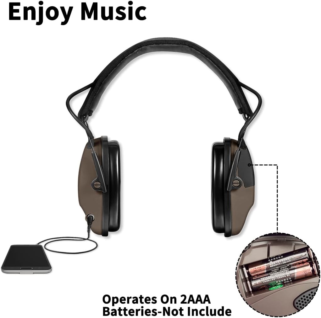 ZOHAN EM054 Electronic Shooting Ear Protection with Sound Amplification, Slim Active Noise Reduction Earmuffs for Gun Range