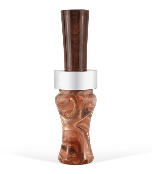 Duck Call Realistic Sound Mallard Duck Call, Resin Casting with Double Reed Poly Insert Teal Hen Duck Call, Easy to Blow Hunting Waterfowl Duck Game Call Multi Scale Finish Lanyard Accessory