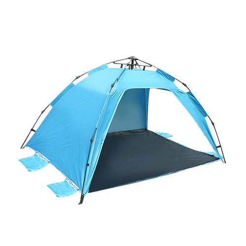 Generic Two person beach tent sunshade, beach sunshade UV resistant, easy to install and lightweight portable cabin tent, suitable for infants, young Children, adults, Medium, blue