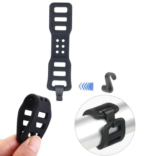 ZAAWUUT 4-Pack Bike Silicone Band,Bicycle Handle Bars Elastic Strap Bandage,Mount Band Holder for Fixing Tail Light,Recorder (3.6 Inch)