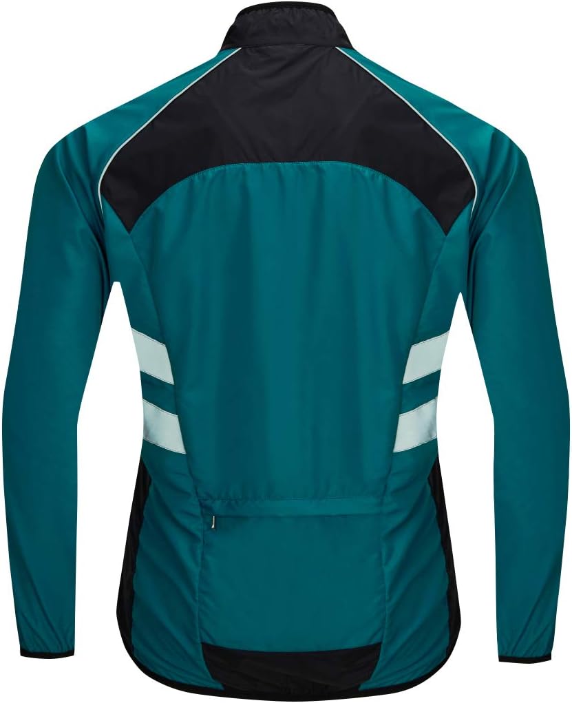 WOSAWE Men's High Visibility Cycling Wind Jacket Water Resistance Reflective Windbreaker