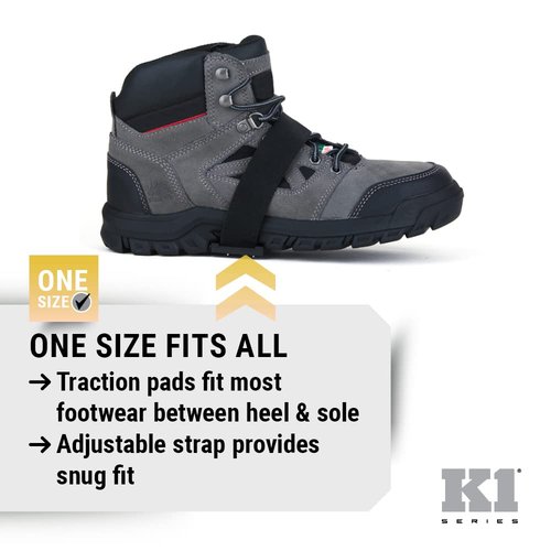 K1 Mid-Sole Ice Cleats for Men & Women - Rotatable Traction Aids For Winter Snow - Hi Vis - Low Profile