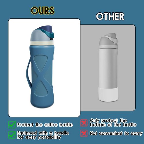 Silicone Boot with Handle Compatible with Owala 24 oz, Full Protective Anti Scratch & Reduce Dent Sleeve Cover, All-Round Wrap Protector Compatible with FreeSip Water Bottles