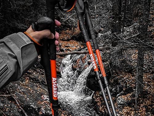 Asgard Outdoor | Carbon Hiking/Ski Poles | Carbon Construction Ultra Lightweight Durable | 6.4 oz Each Pole