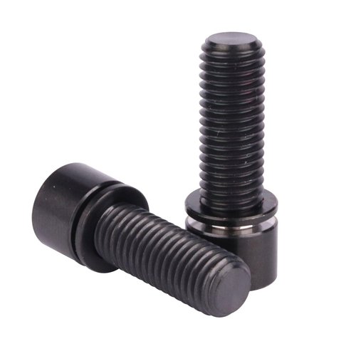 UHDFBDHF Titanium Screw M7x20mm Bolt with Washer Allen Hex Cylindrical Head Bolts for Bicycle Stem Pack of 6 (Black)