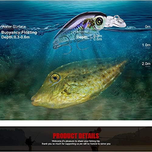 Mini Crankbait Fishing Lures Kits Swimbait Wobbler Hard Baits for Bass Trout Pike Freshwater and Saltwater 10pc-20pc/pack